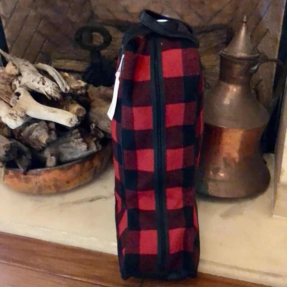 Bonfanti Borse Buffalo Plaid Wool Boot Bag
